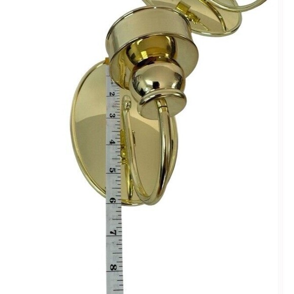 Partylite Gold Oval Mirror Finish Candle Holder Wall Sconces 6" Shiny Glam 2 NEW - Picture 7 of 8